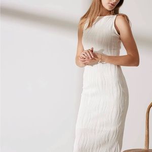 RIHOAS White ripple midi dress - size S
